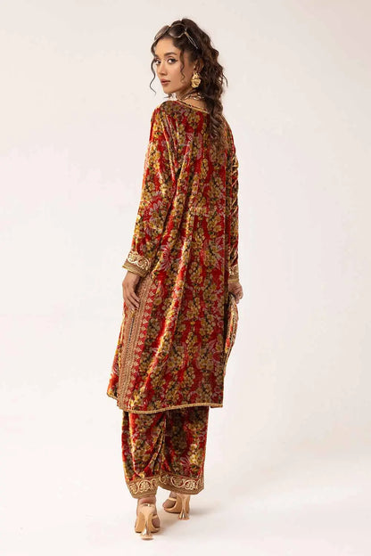 Gul Ahmed Original | 2 Piece Unstitched Embroidered Velvet Suit