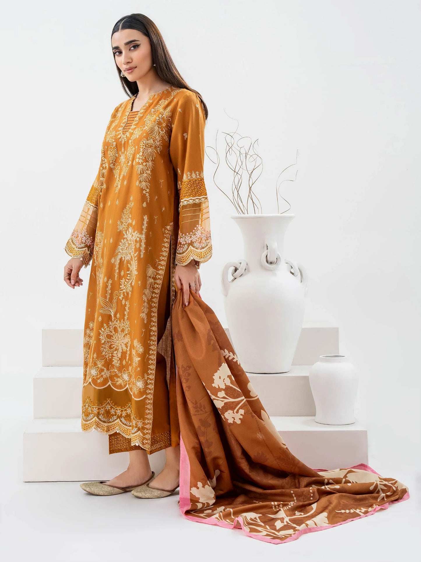 Limelight | 3 Piece Khaddar Suit-Embroidered