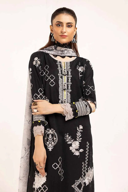 Gul Ahmed Original | 3 Piece Unstitched Embroidered Khaddar Suit with Printed Zari Jacquard Dupatta