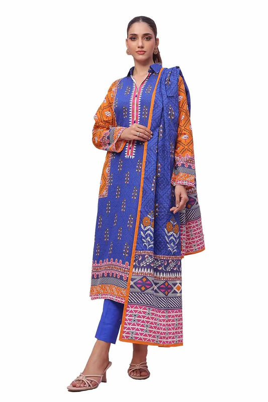 Gul Ahmed Original | 3 Piece Unstitched Printed Khaddar Suit