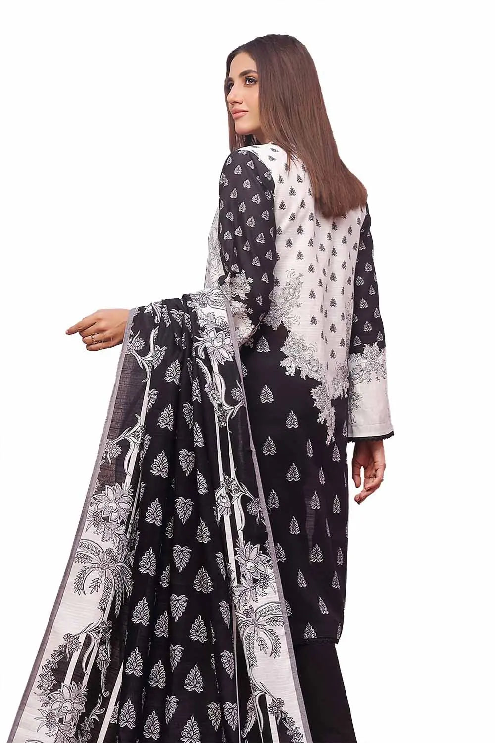 Gul Ahmed Original | 3 Piece Unstitched Printed Khaddar Suit