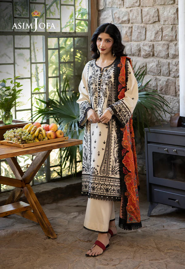 Asim Jofa Original | EMBROIDERED VISCOSE 3 Pcs