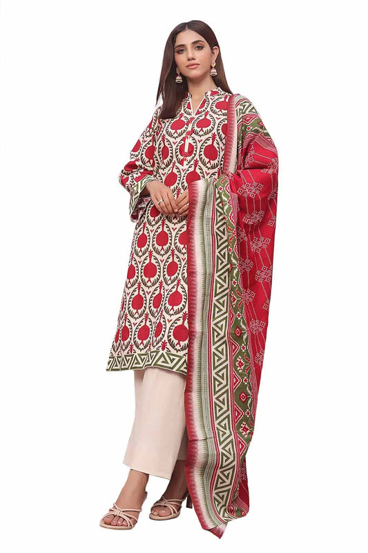 Gul Ahmed Original | 3 Piece Unstitched Printed Khaddar Suit