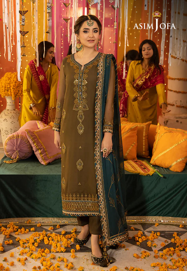 Asim Jofa Original | EMBROIDERED CHIFFON 3 PCS