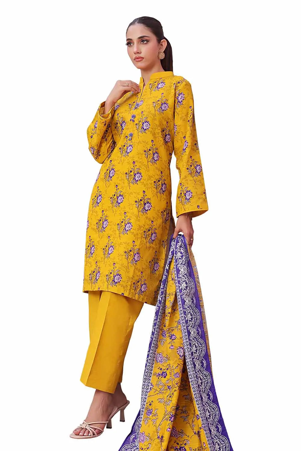 Gul Ahmed Original | 3 Piece Unstitched Printed Khaddar Suit