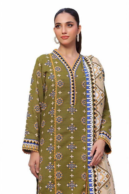 Gul Ahmed Original | 3 Piece Unstitched Printed Khaddar Suit