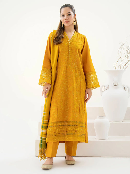 Limelight | 3 Piece Khaddar Suit-Embroidered