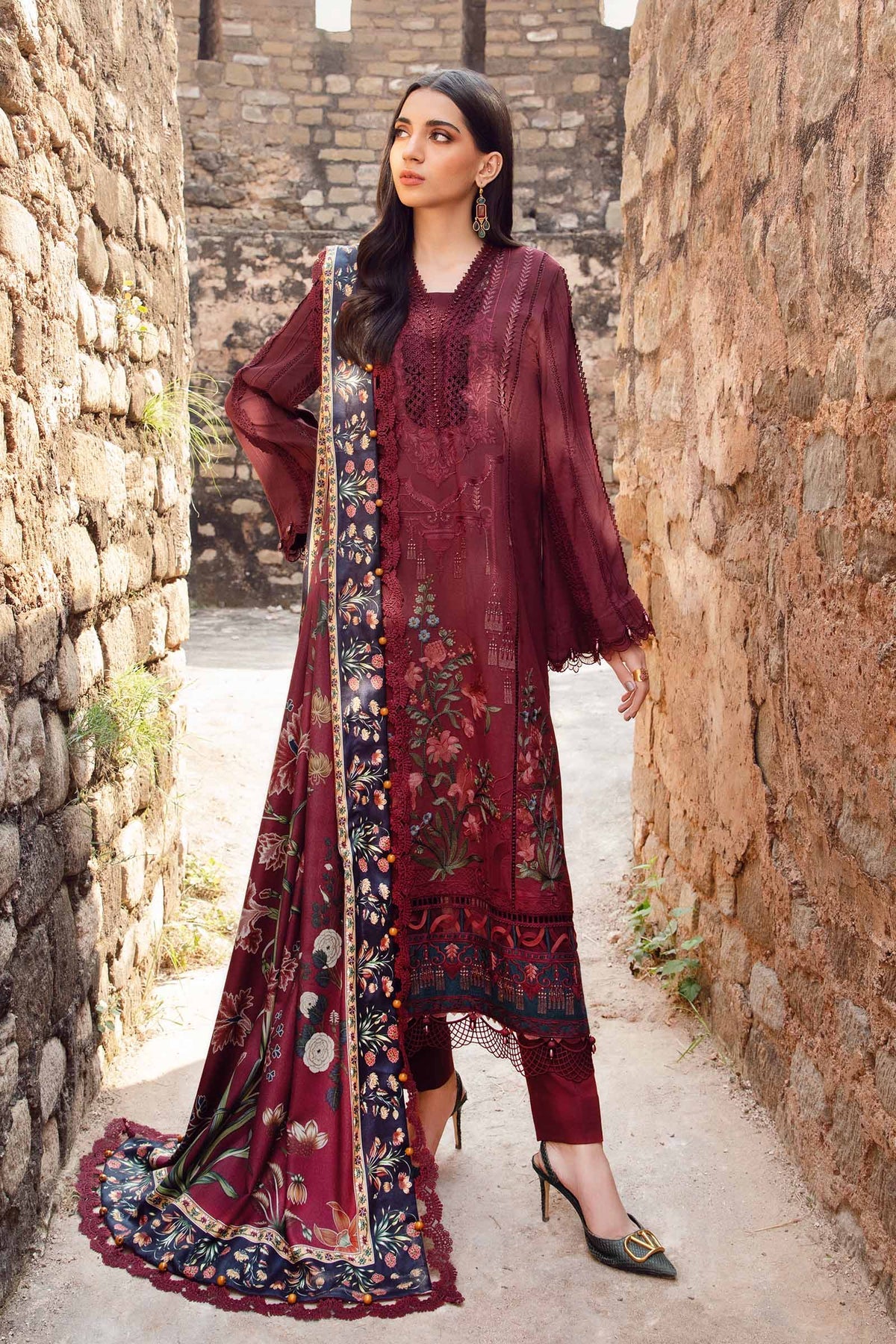 MariaB original | 3 Piece Unstitched Printed Linen Suit