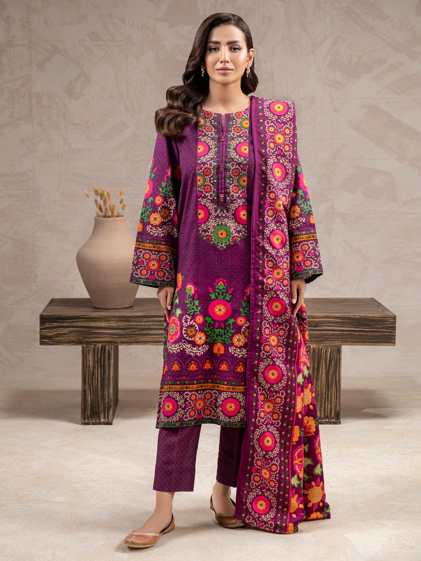 Limelight| 3 Piece Khaddar Suit-Printed (Unstitched)