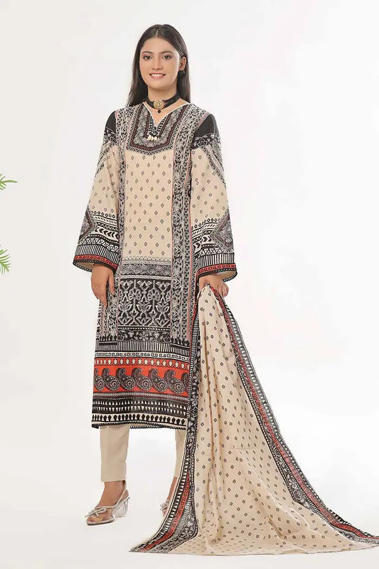 Gul Ahmed Original | 3 Piece Unstitched Printed Khaddar Suit